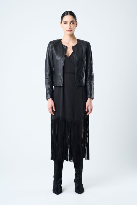 Vélez Chaqueta De Cuero Para Mujer Denver Negro-3