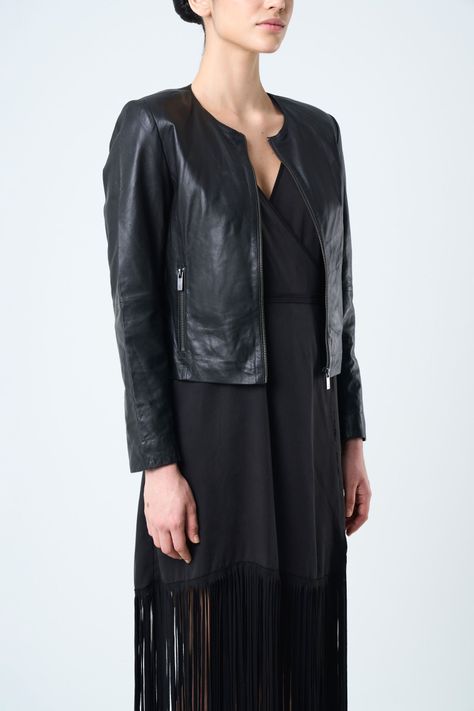 Vélez Chaqueta De Cuero Para Mujer Denver Negro-4
