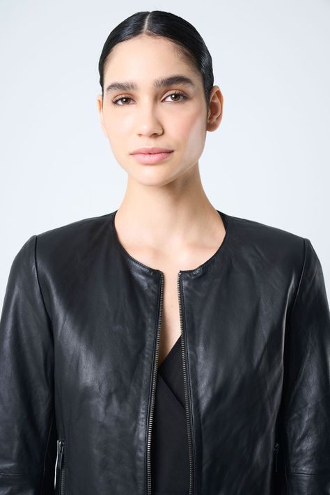 Vélez Chaqueta De Cuero Para Mujer Denver Negro-5