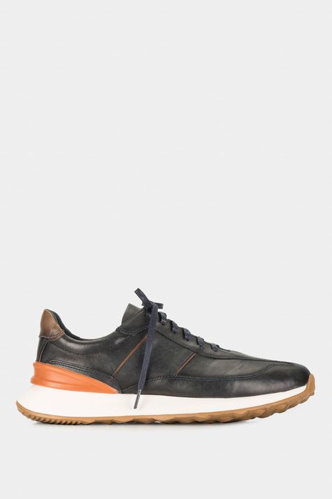Vélez Zapatillas Boston Cuero Hombre Contraste Azul Oscuro-0