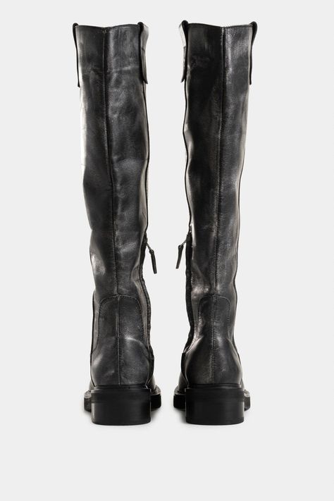 Vélez Botas Tulipan Cuero Brush Off Mujer Metalizado Gris-2