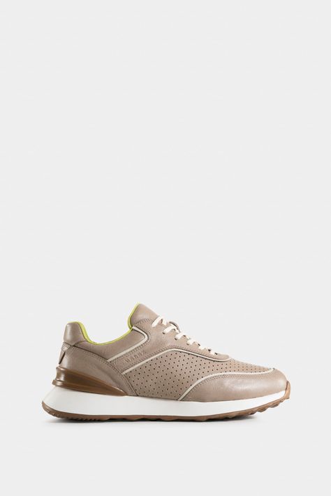 Vélez Zapatillas Dalí De Cuero Para Hombre Perforado Arena-0