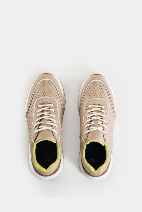 Vélez Zapatillas Dalí De Cuero Para Hombre Perforado Arena-3