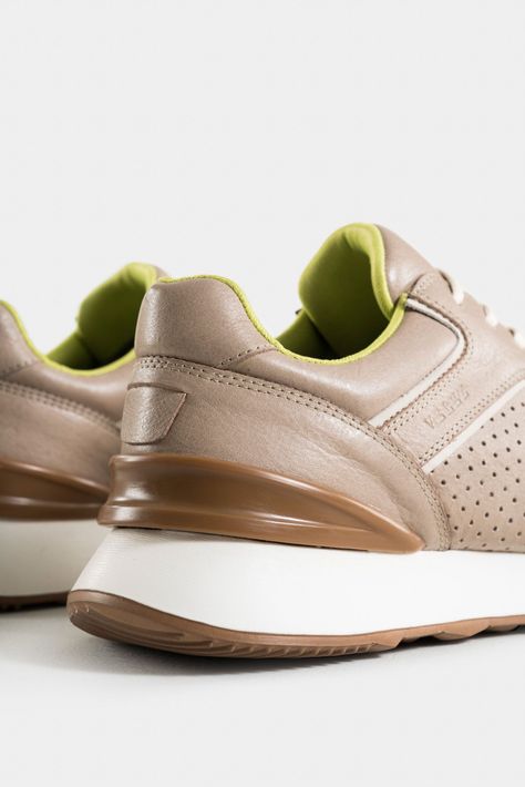 Vélez Zapatillas Dalí De Cuero Para Hombre Perforado Arena-4