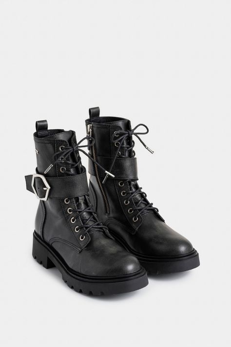 Vélez Botines Altar Cuero Brush Off Mujer Negro-2