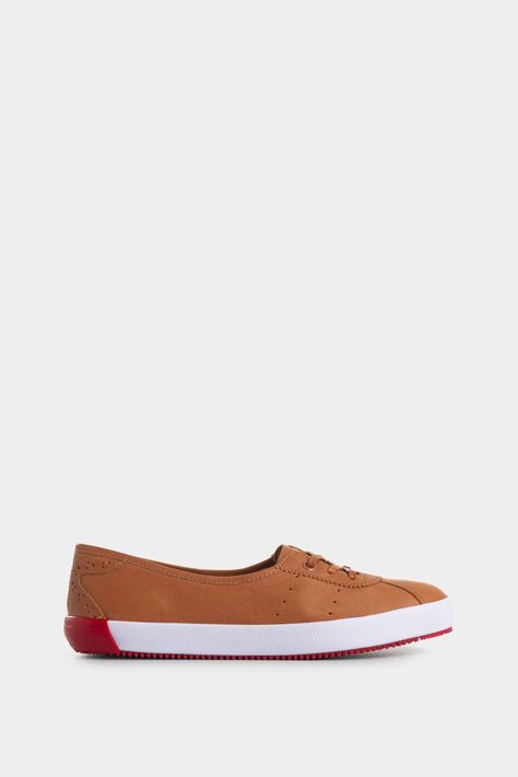 Vélez Tenis Planos Atenas De Cuero Para Mujer Casual Miel-0