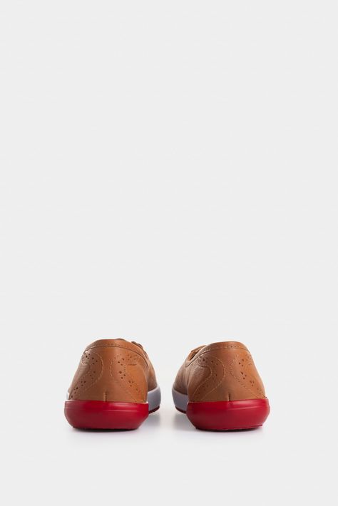 Vélez Tenis Planos Atenas De Cuero Para Mujer Casual Miel-2