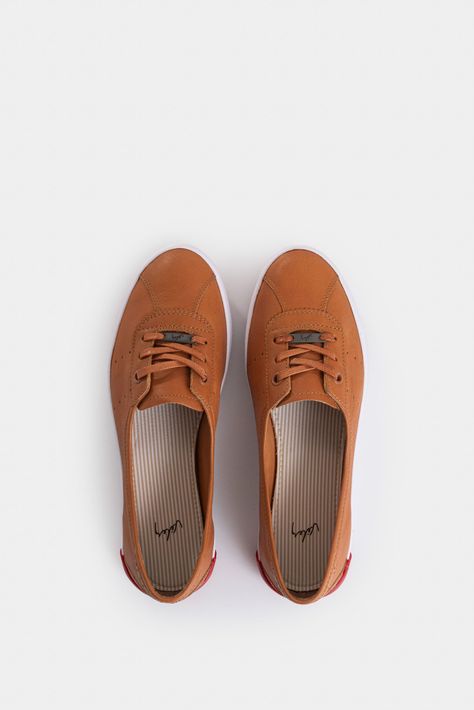 Vélez Tenis Planos Atenas De Cuero Para Mujer Casual Miel-3