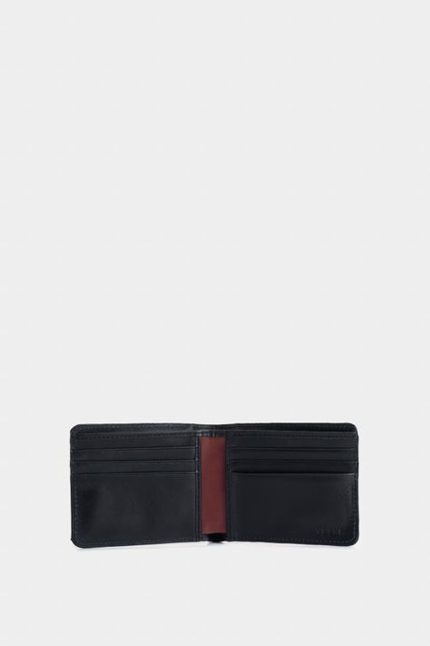 Vélez Billetera De Cuero Leather Contrastes Negro-1