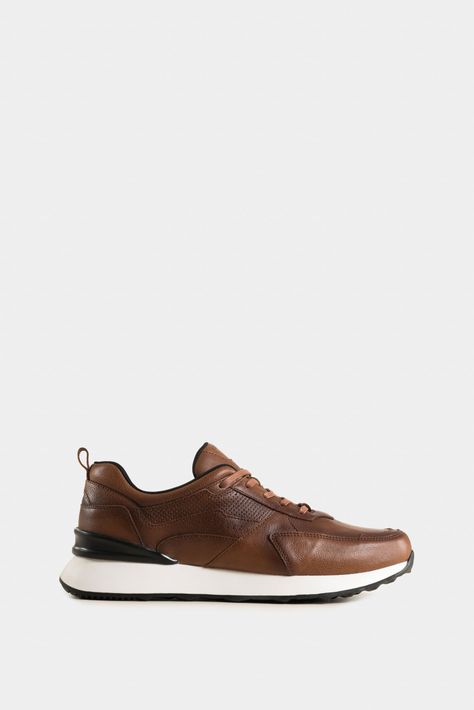 Vélez Zapatillas Galis Sahara De Cuero Liso Para Hombre Miel-0