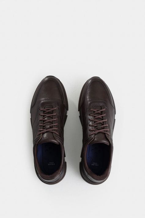 Vélez Zapatillas Bikal De Cuero  Hombre Silueta Casual Cafe-3