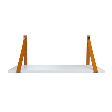 ESTANTE COURO CARAMELO 60X20CM VEKKAHOME-1