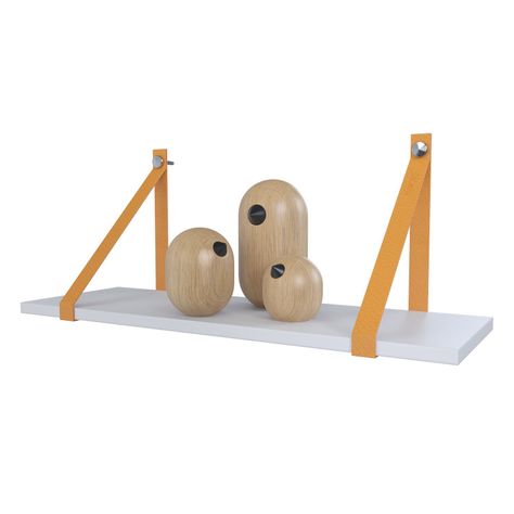 ESTANTE COURO CARAMELO 60X20CM VEKKAHOME-2