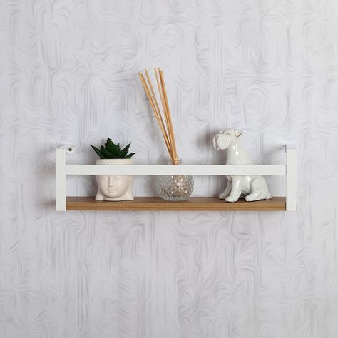 ESTANTE COURO NEGRO 60X20CM VEKKAHOME-2