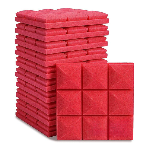 Panel Acústico Rombo Pack X12 Rojo-0