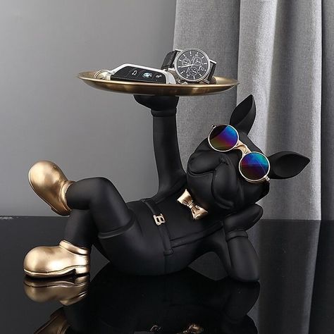Decoración Llavero de Bulldog Francés de Resina-1