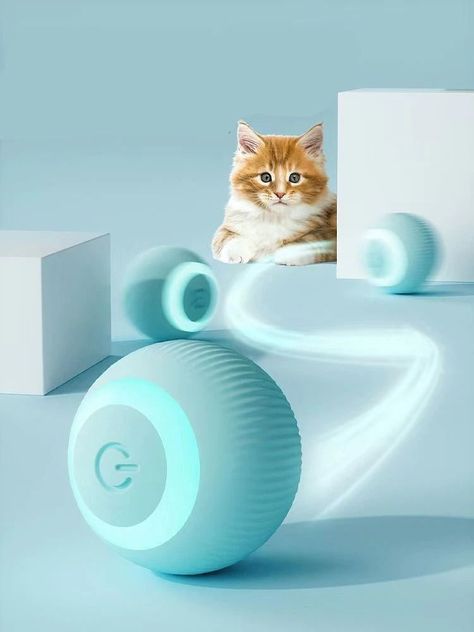 Pelota para gatos Inteligente - Rosada-3