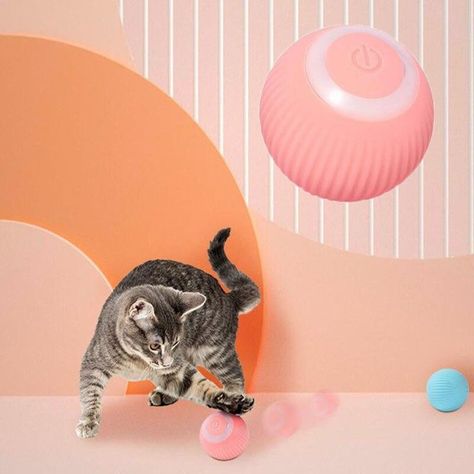Pelota para gatos Inteligente - Rosada-5
