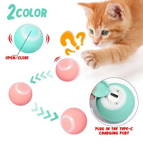Pelota para gatos Inteligente - Rosada-0