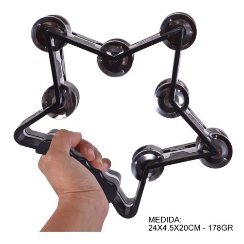 PANDERO FORMA DE ESTRELLA NEGRO TR-10 RMX-2