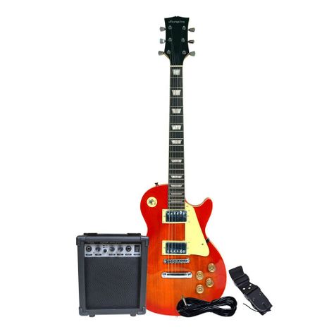 PACK GUITARRA ELECTRICA NATURAL / SUNBURST  + AMPLIFICADOR + COLGADOR SCORPION-0