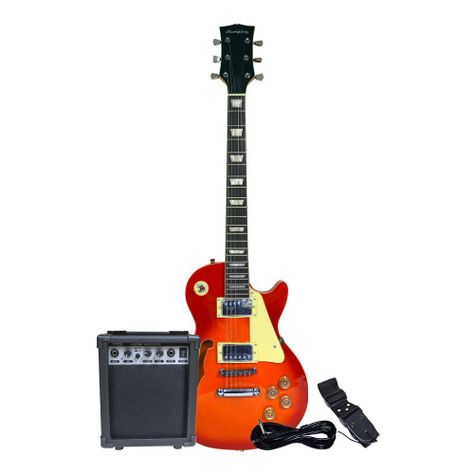 PACK GUITARRA ELECTRICA SUNBURST  + AMPLIFICADOR + COLGADOR SCORPION-0