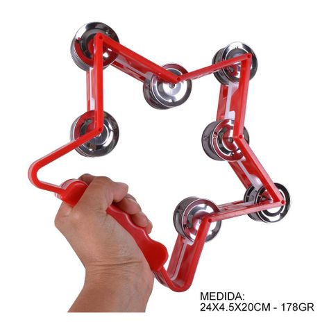 PANDERO FORMA DE ESTRELLA ROJO TR-10 RMX-2