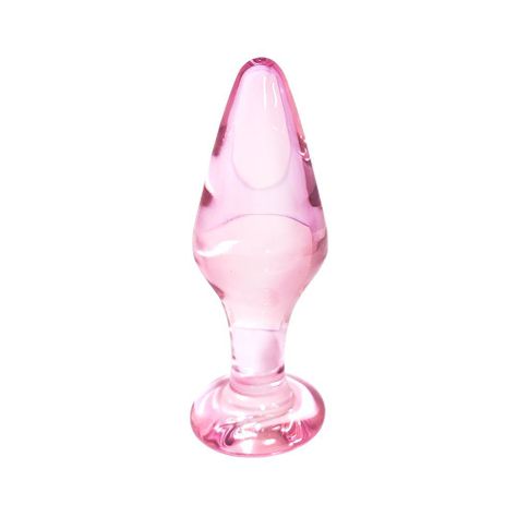 TAPÓN ANAL DE CRISTAL COLOR ROSA MODELO VDE-31-0