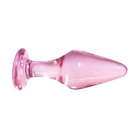 TAPÓN ANAL DE CRISTAL COLOR ROSA MODELO VDE-31-2