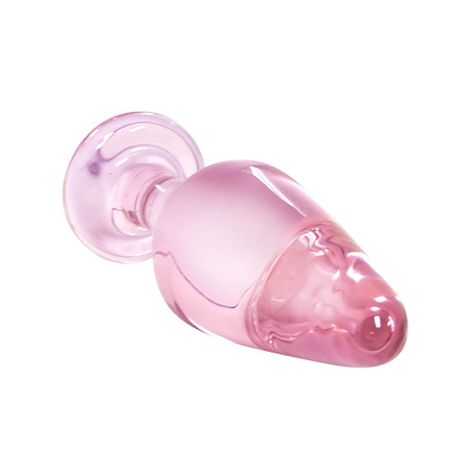 TAPÓN ANAL DE CRISTAL COLOR ROSA MODELO VDE-31-3