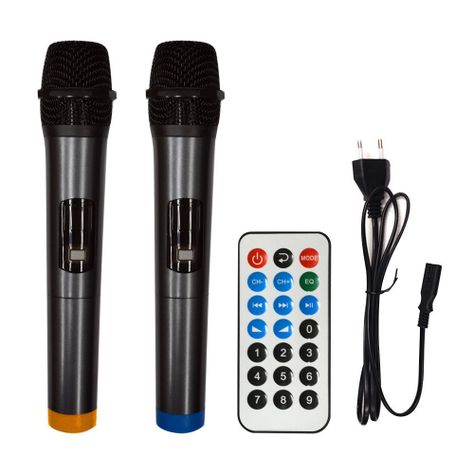 CAJA ACUSTICA PORTABLE RECARGABLE CON 2 MICROFONOS + BLUETOOTH MEKSE-4