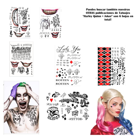 Tatuaje Temporal Cosplay Joker - Guasón - Versión 2-2