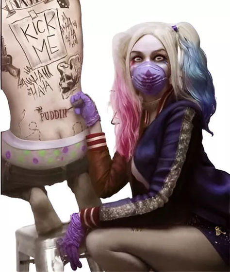 Tatuaje Temporal Cosplay Joker - Guasón - Versión 2-4