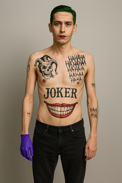 Tatuaje Temporal Cosplay Joker - Guasón - Versión 2-5