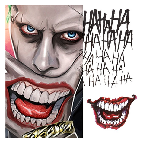 Tatuaje Temporal Cosplay Joker - Guasón - Versión 3-3