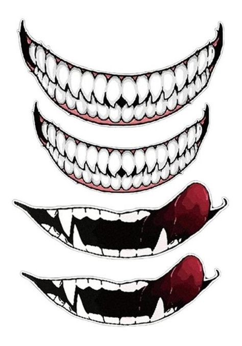 1 Sticker Casco Moto - Venom - Sonrisa - Pequeña-3