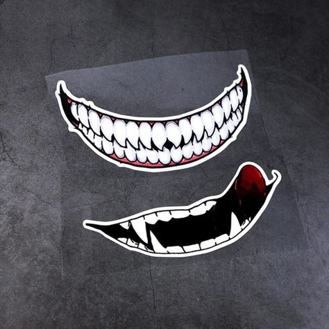 1 Sticker Casco Moto - Venom - Sonrisa - Pequeña-4