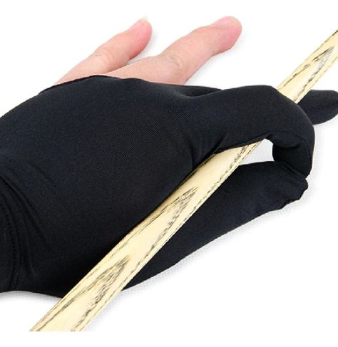 Guantes De 3 Dedos Para Jugar Pool - Negro-1