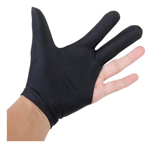 Guantes De 3 Dedos Para Jugar Pool - Negro-0