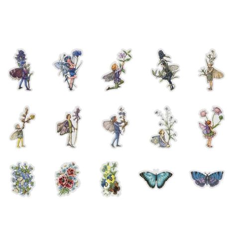 45 Sticker Scrapbook Diseños - Hadas - Tonos Azules-0