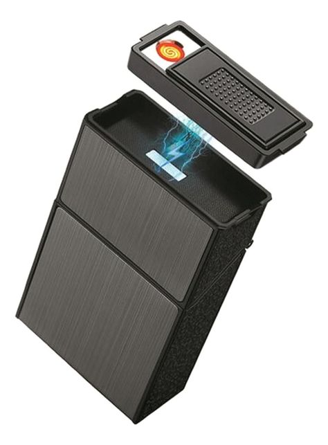 Cigarrera Con Encendedor Incluido On Top - Gris-0