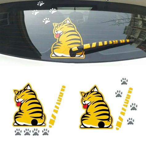 Calcomanía / Sticker - Gato - Parabrizas trasero-1