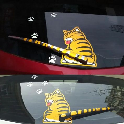 Calcomanía / Sticker - Gato - Parabrizas trasero-2
