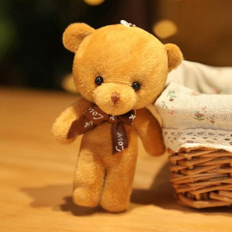 Mini Osito De Peluche - Llavero - Beige-4