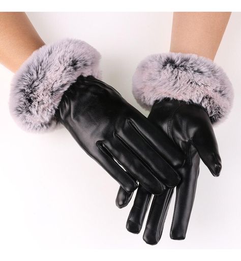 Guantes De Piel Sintetica Con Táctil - Negro - Brazalet-1
