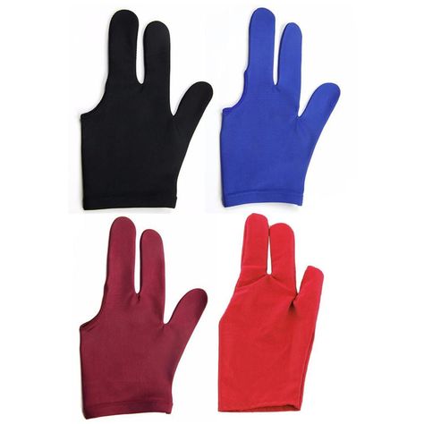 Guantes de 3 dedos para jugar pool - Rojo-2