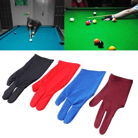 Guantes de 3 dedos para jugar pool - Rojo-1