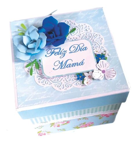 Caja Para Regalo - Día De La Madre - Azul-0