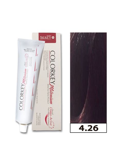COLORKEY MILENIUM - Tintura Permanente en crema Silkey 120GR  - 4.26 Castaño medio Nacarado Rojizo-0