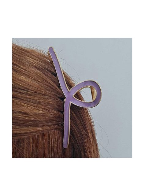 Traba Metálica Garra Tiburón Para Cabello Resina  Lila-1